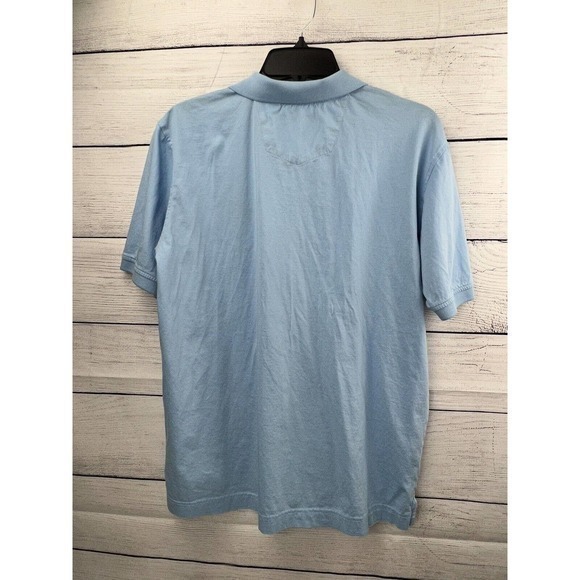 Robert Graham Stone Trail Short Sleeve Knit Polo Shirt Light Blue Men Large - Picture 7 of 7
